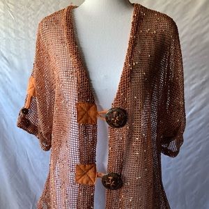 🍋 Kaktus Unique Fishnet Button Up Cardigan